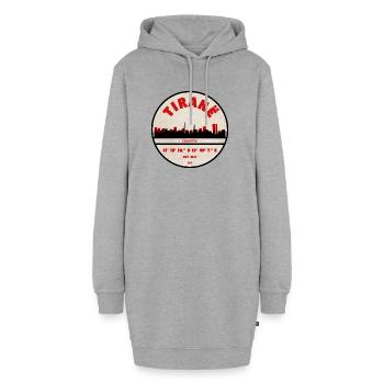 Timbre en caoutchouc vintage Tirana Skyline - Sweat-shirt à capuche long Femme - gris chiné - Devant