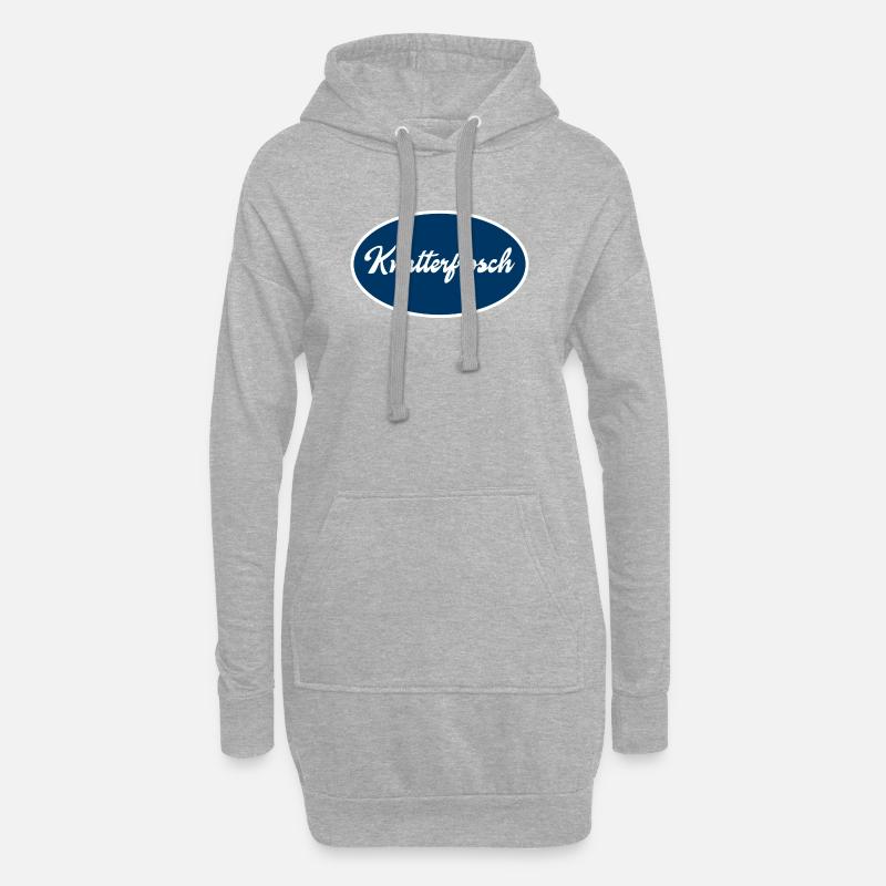 Knatterfrosch Statement Logo - Hoodie-Kleid - Grau meliert