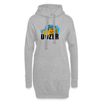 Bulldozer oder Planierraupe - Hoodie-Kleid - Grau meliert - Vorne