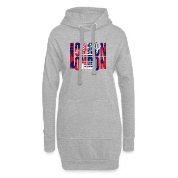 LONDON - Sweat-shirt à capuche long Femme - gris chiné - Devant