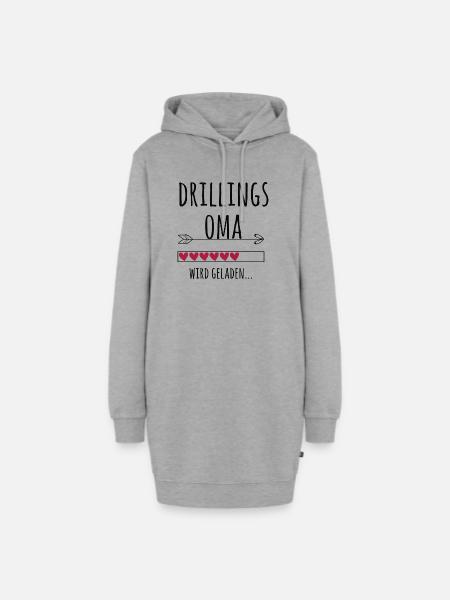 werdende Drillingsoma Schwangerschaft Drillinge - Hoodie-Kleid - Grau meliert