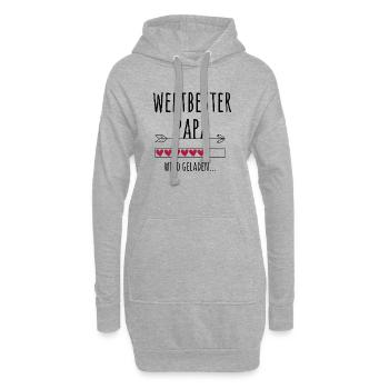 werdender Papa Schwangerschaft Geschenk - Hoodie-Kleid - Grau meliert - Vorne