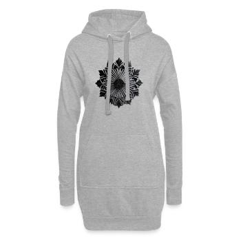Schwarzer Origami-Stern - Hoodie-Kleid - Grau meliert - Vorne