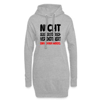 einfach nur anders - Hoodie-Kleid - Grau meliert - Vorne
