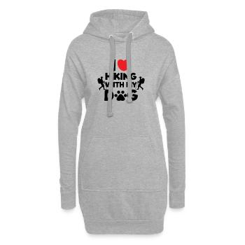 Wanderer Statement Herz Ich Liebe Wandern Berge - Hoodie-Kleid - Grau meliert - Vorne