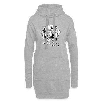 Magyar Viszla Drahthaar - Hoodie-Kleid - Grau meliert - Vorne