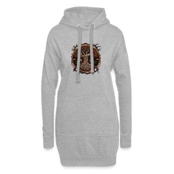 Yggdrasil - Hoodie-Kleid - Grau meliert - Vorne