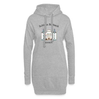 Essen, emblématique château de Borbeck, région de la Ruhr - Sweat-shirt à capuche long Femme - gris chiné - Devant