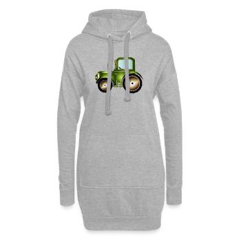 Tracteur vert pour tracteurs et ventilateurs agricoles - Sweat-shirt à capuche long Femme - gris chiné - Devant