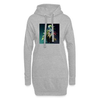 Personnification de la foret - Sweat-shirt à capuche long Femme - gris chiné - Devant