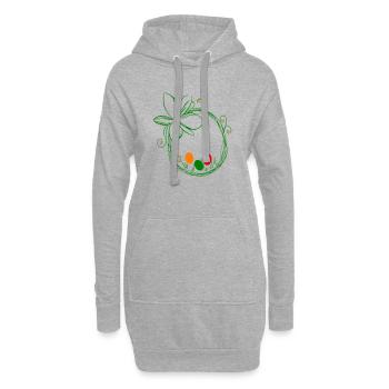 Osternest mit Ostereier - Hoodie-Kleid - Grau meliert - Vorne