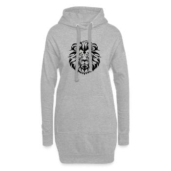 Löwe Löwenkopf Sternzeichen Löwe König der Tiere - Hoodie-Kleid - Grau meliert - Vorne