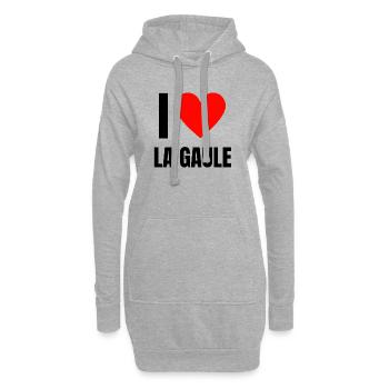 j'aime la France, je suis Français - Sweat-shirt à capuche long Femme - gris chiné - Devant