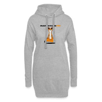 Meditationsfux - Meditation fox, dialect - Hoodie Dress - heather grey - Front