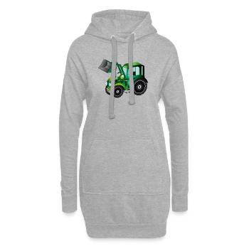 Tracteur à chargement frontal pour tracteurs et ventilateurs agricoles - Sweat-shirt à capuche long Femme - gris chiné - Devant