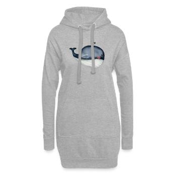 Wal, Ozean - Hoodie-Kleid - Grau meliert - Vorne