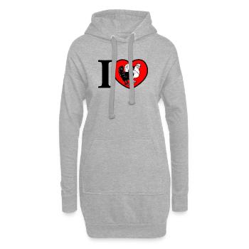 Herzhühner lieben - Hoodie-Kleid - Grau meliert - Vorne
