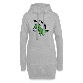 Dinosaurier Padel Spieler Schläger Ball Spruch - Hoodie-Kleid - Grau meliert - Vorne