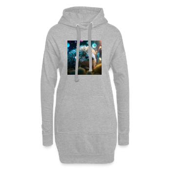 Photo macro créature 03 - Sweat-shirt à capuche long Femme - gris chiné - Devant