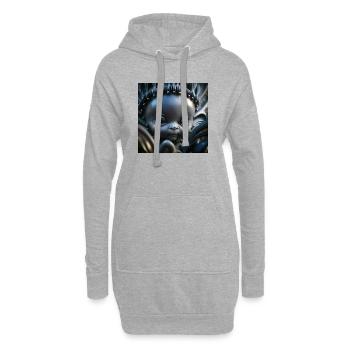 Photo macro créature 12 - Sweat-shirt à capuche long Femme - gris chiné - Devant