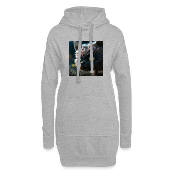 Photo macro créature 09 - Sweat-shirt à capuche long Femme - gris chiné - Devant