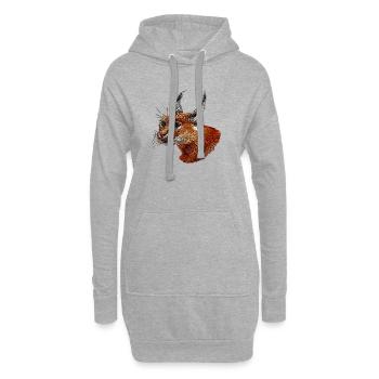 coole raubkatzen motive, karakal kopf - Hoodie-Kleid - Grau meliert - Vorne