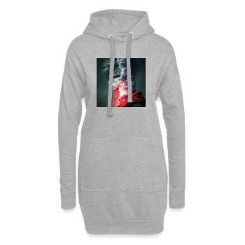 Portrait elektrik 03 - Hoodie-Kleid - Grau meliert - Vorne