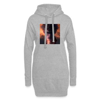 Portrait elektrik -  Éclairs et Feu Intérieur - Sweat-shirt à capuche long Femme - gris chiné - Devant