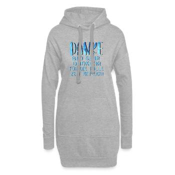 Abschiedsgeschenke für Kollegen - LETZTER TAG - Hoodie-Kleid - Grau meliert - Vorne