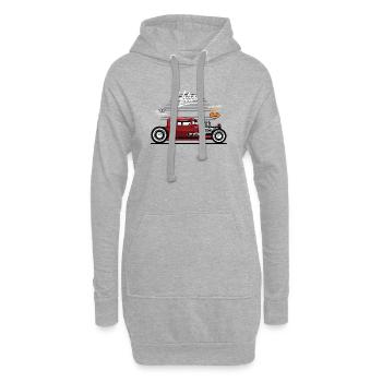 Neon Retro Hotrod - Hoodie Dress - heather grey - Front