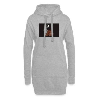 Chocolate Easter bunny in high-gloss chrome look - Hoodie Dress - heather grey - Front