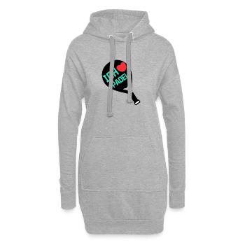 Ich Liebe Padel Schläger Spieler Statement Herz - Hoodie-Kleid - Grau meliert - Vorne
