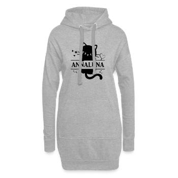 T-Shirt Annaluna T-Shirt Katze Geschenkidee Katze Katze - Hoodie-Kleid - Grau meliert - Vorne