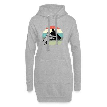Cercle de coucher de soleil en cadre de main pastel - Sweat-shirt à capuche long Femme - gris chiné - Devant