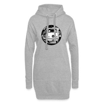 Locomotive, train, chemin de fer - Sweat-shirt à capuche long Femme - gris chiné - Devant