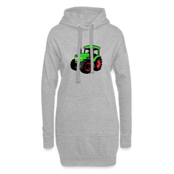 Tracteur - Sweat-shirt à capuche long Femme - gris chiné - Devant