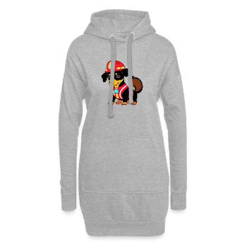 Dachshund en tant que pompier - Sweat-shirt à capuche long Femme - gris chiné - Devant