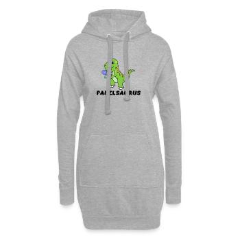 Boules de raquette de dinosaures disant Padel de sport - Sweat-shirt à capuche long Femme - gris chiné - Devant