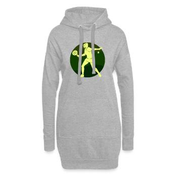 Butterfly Ball Padel Player Training Racket Ball - Sweat-shirt à capuche long Femme - gris chiné - Devant