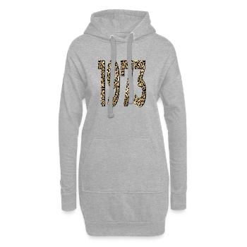 Geburtstag 1973 Leopardenmuster - Hoodie-Kleid - Grau meliert - Vorne
