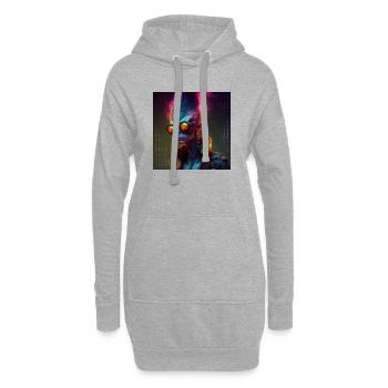 Funky alien 01 - Hoodie-Kleid - Grau meliert - Vorne
