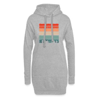 Rayures de la ligne d’horizon du coucher de soleil - Sweat-shirt à capuche long Femme - gris chiné - Devant