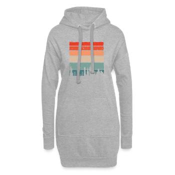 Sunset Skyline Farbverlauf - Hoodie-Kleid - Grau meliert - Vorne