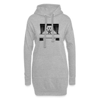 Rideaux Je suis une star - Sweat-shirt à capuche long Femme - gris chiné - Devant