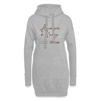 Anniversaire de mariage 20 ans Noces de Porcelaine - Sweat-shirt à capuche long Femme - gris chiné - Devant