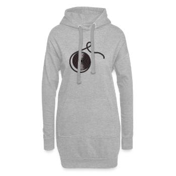 schwarze Lakritze als Schnecke gerollt. - Hoodie-Kleid - Grau meliert - Vorne