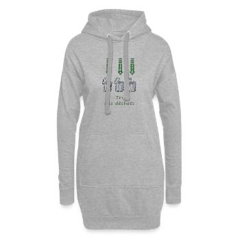 Tri des déchets - Sweat-shirt à capuche long Femme - gris chiné - Devant