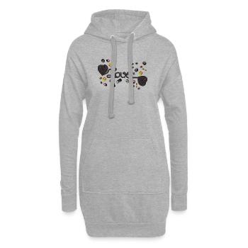 schwarze Lakritz Herzen als Schnecke gerollt. - Hoodie-Kleid - Grau meliert - Vorne