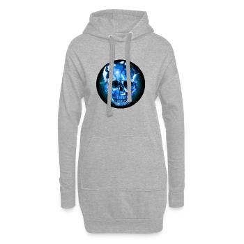 mystérieux crâne de verre en apparence de verre - Sweat-shirt à capuche long Femme - gris chiné - Devant