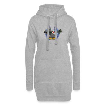 A6M Zéro - Sweat-shirt à capuche long Femme - gris chiné - Devant